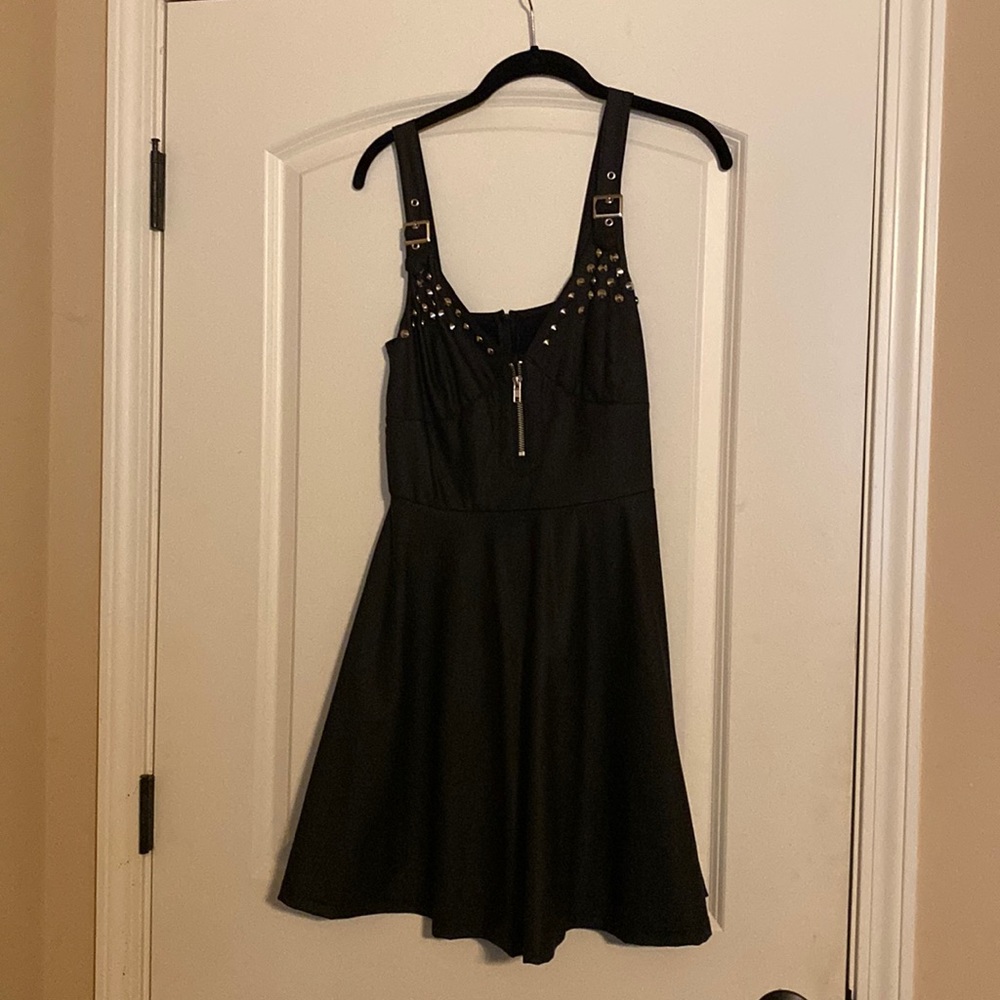 Killstar “Love U to Death” black studded mini dress